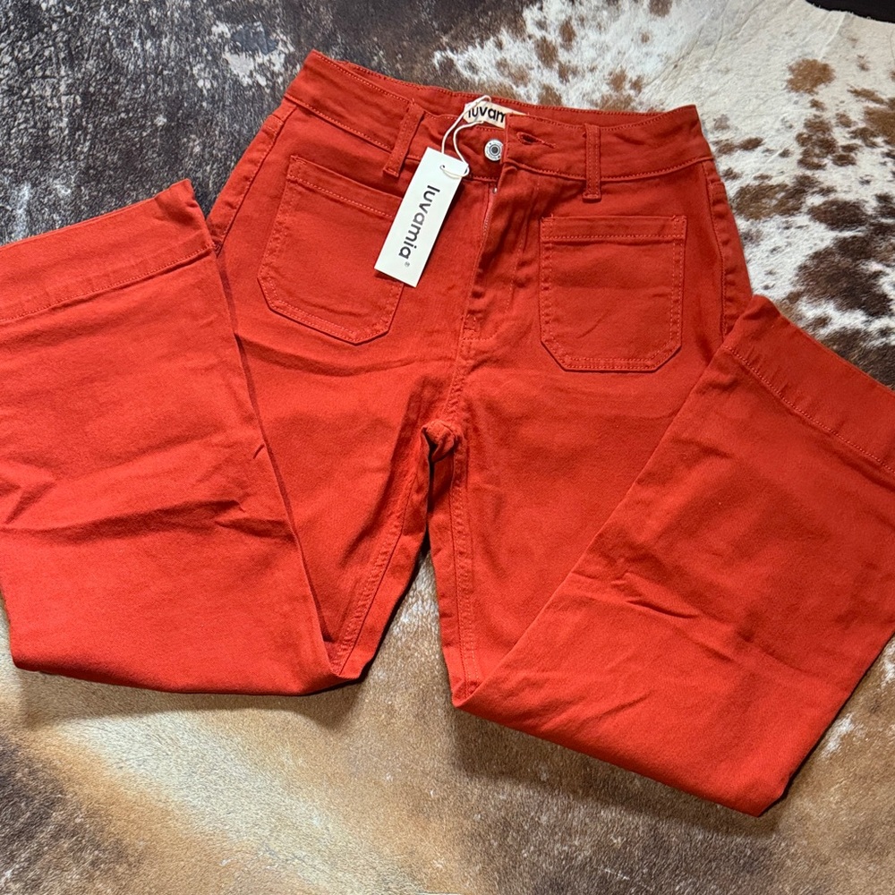 Luvamia High Rise Red Women's Jeans